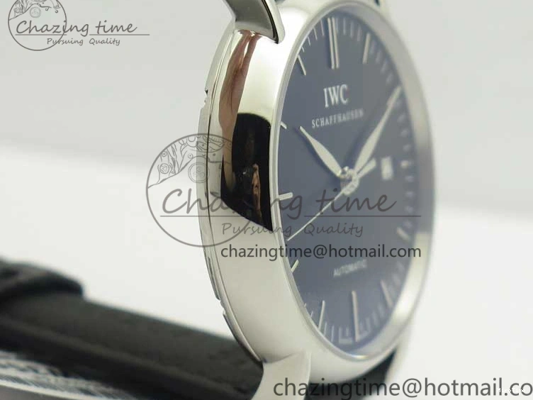 MIROTIME 0518 Portofino Automatic SS TWF 1:1 Best Edition Black Dial on Black Leather Strap A TravelReady 7199